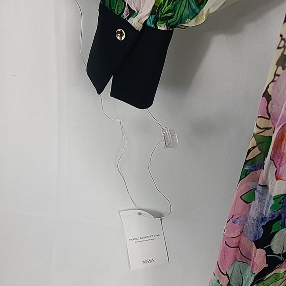 NWT Nissa Scarf-Detail Silk Maxi Dress Multicolor Floral Sz US 4 MSRP $1229 - Picture 11 of 16